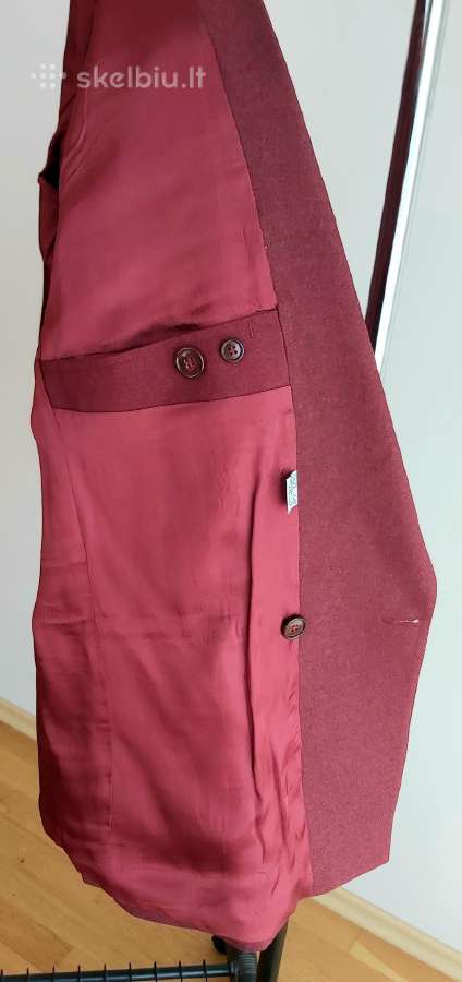 Vyriškas bordo dvieilis švarkas, 48 dydis – 30 € - nuotraukos Nr. 6