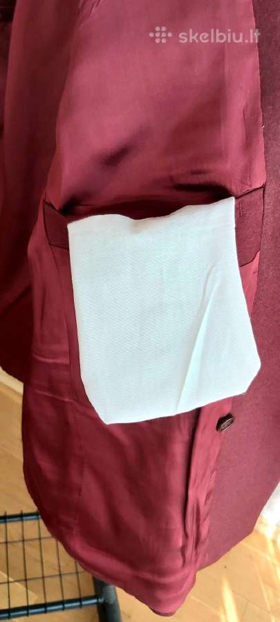 Vyriškas bordo dvieilis švarkas, 48 dydis – 30 € - nuotraukos Nr. 9
