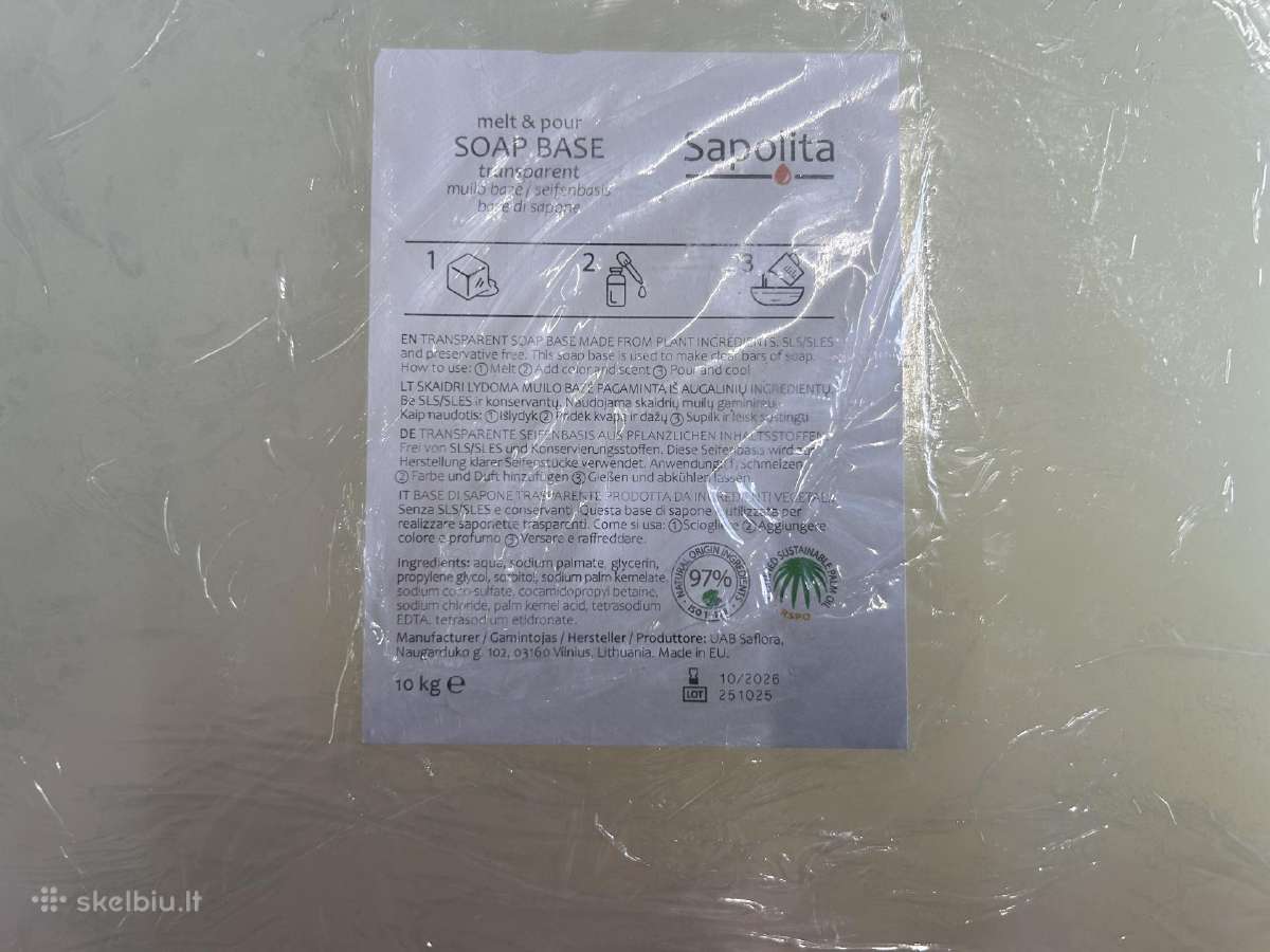 Sapolita muilo bazė 10 kg, balta ir skaidri - nuotraukos Nr. 2