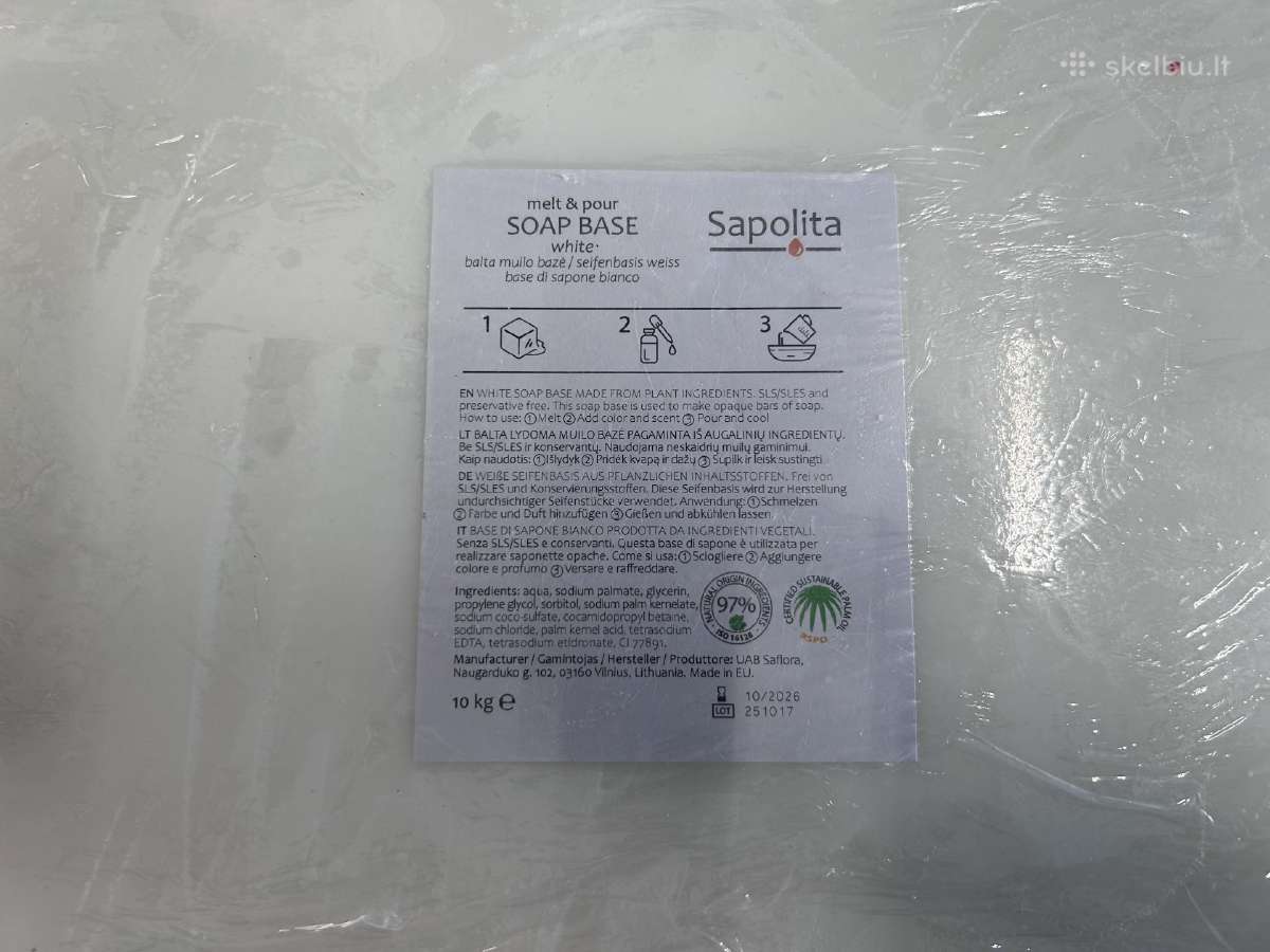 Sapolita muilo bazė 10 kg, balta ir skaidri - nuotraukos Nr. 3