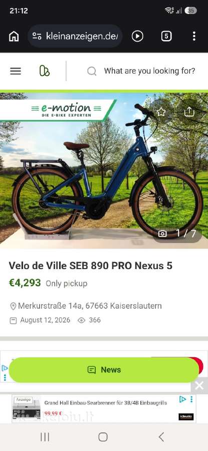 Velo de vile premium elektrinis bosch 625wh Ml - nuotraukos Nr. 2