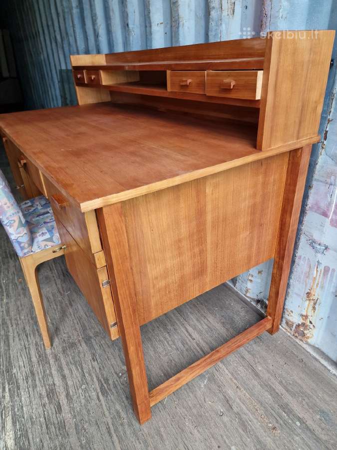 Vintažinis mid century rašomojo stalas - nuotraukos Nr. 2