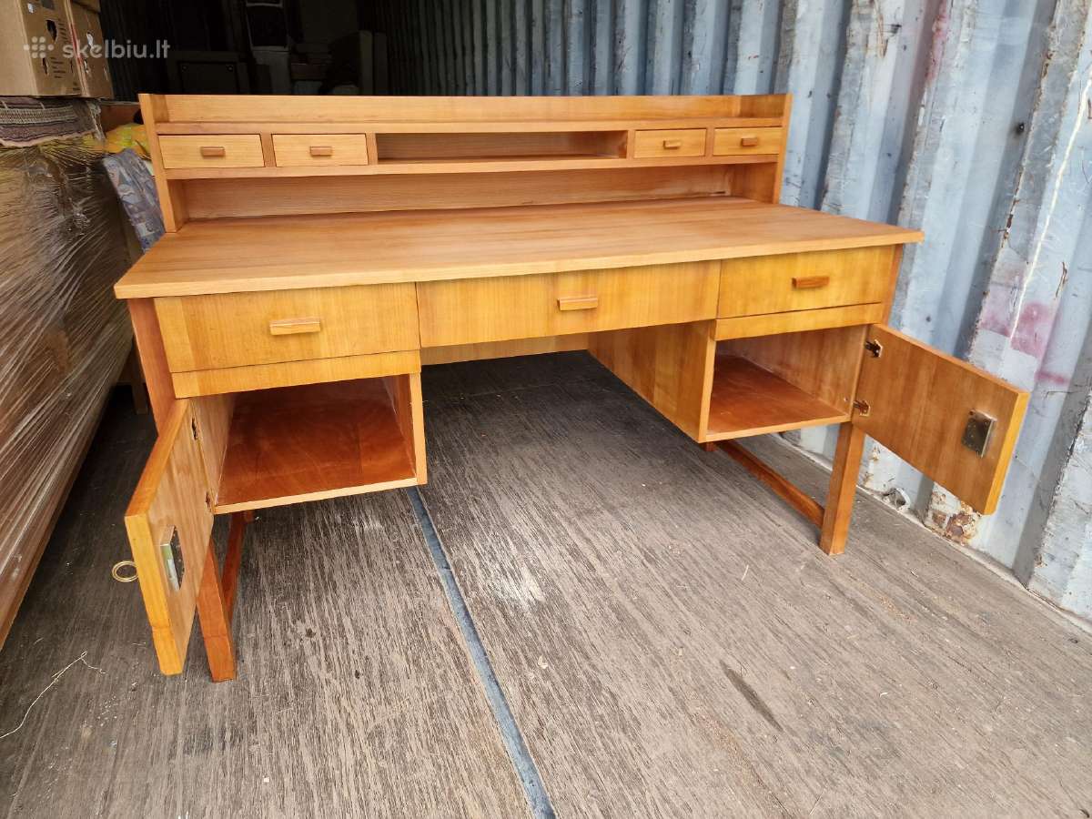 Vintažinis mid century rašomojo stalas - nuotraukos Nr. 5