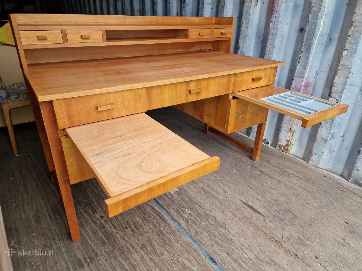 Vintažinis mid century rašomojo stalas - nuotraukos Nr. 6