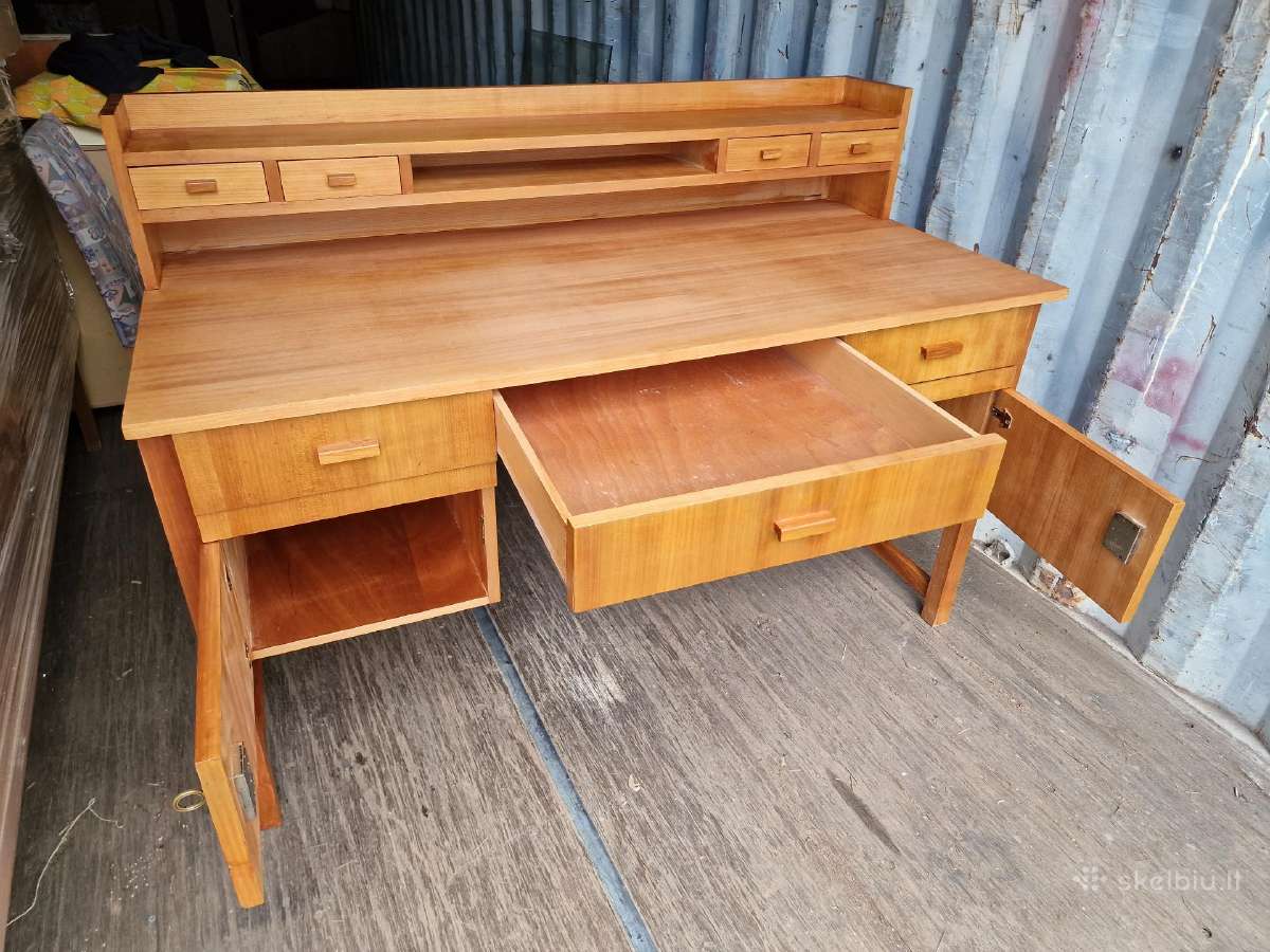 Vintažinis mid century rašomojo stalas - nuotraukos Nr. 11