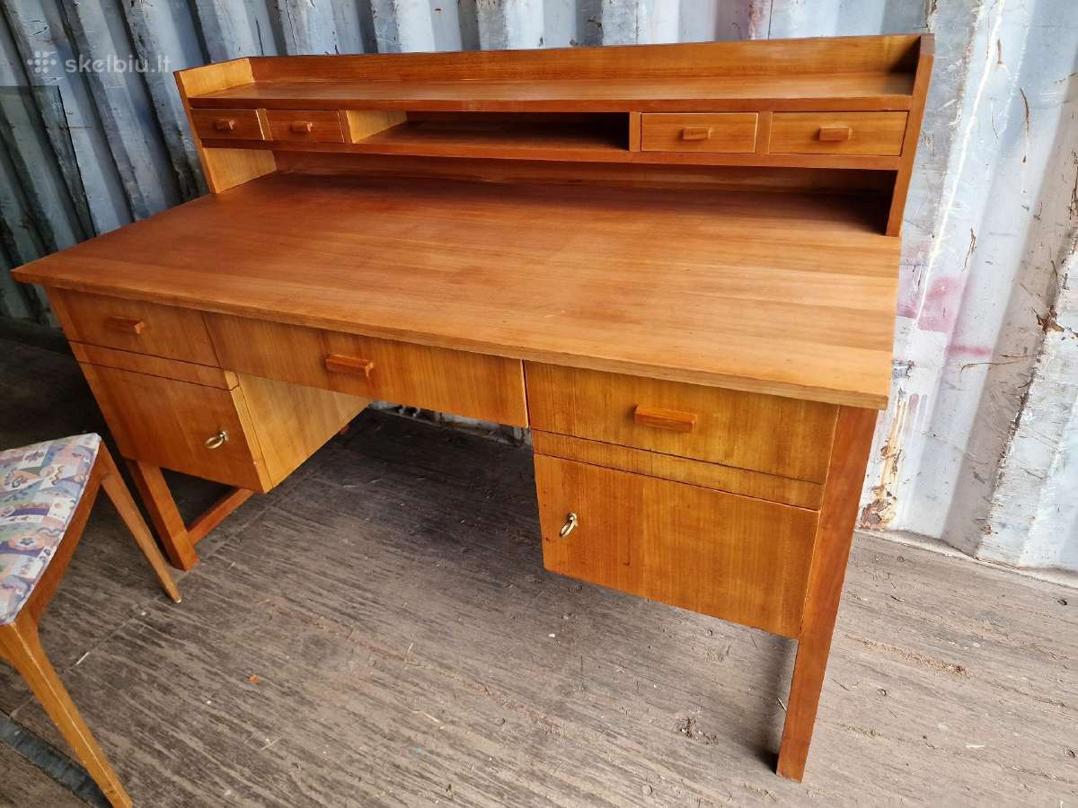 Vintažinis mid century rašomojo stalas - nuotraukos Nr. 12
