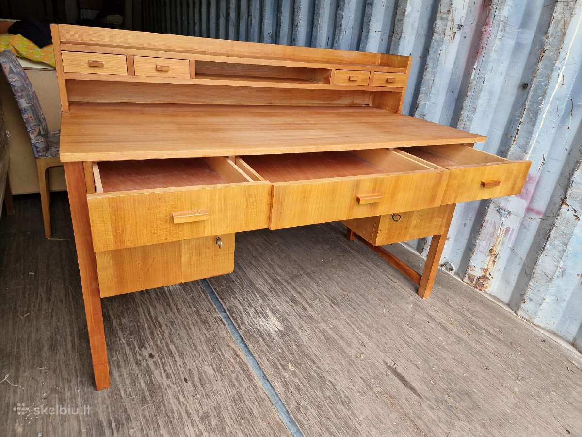 Vintažinis mid century rašomojo stalas - nuotraukos Nr. 13