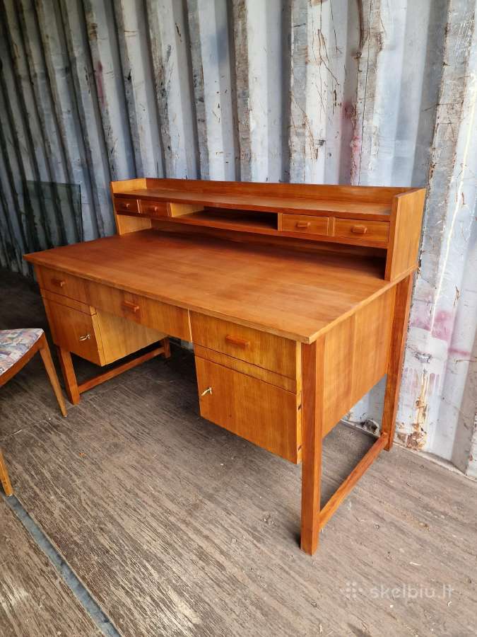 Vintažinis mid century rašomojo stalas - nuotraukos Nr. 18