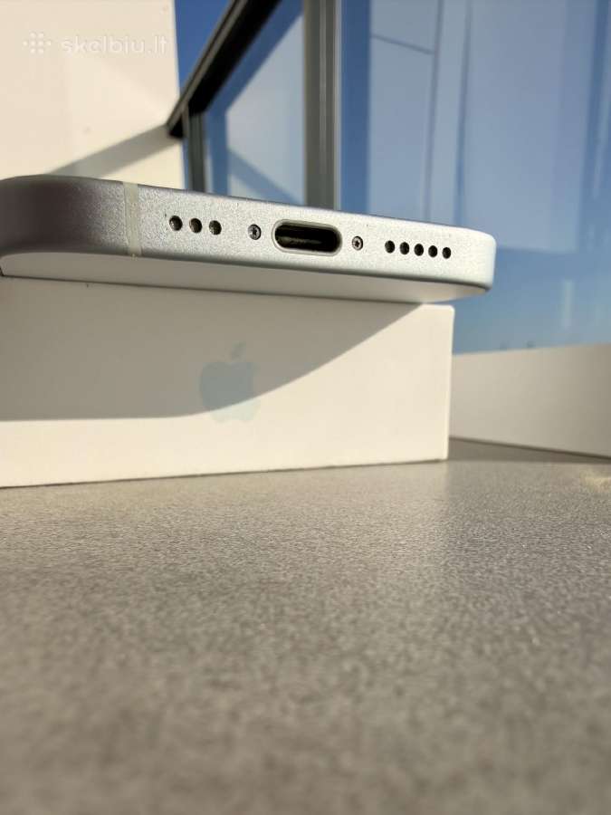 iPhone 15 blue 128gb 86% baterija - nuotraukos Nr. 3