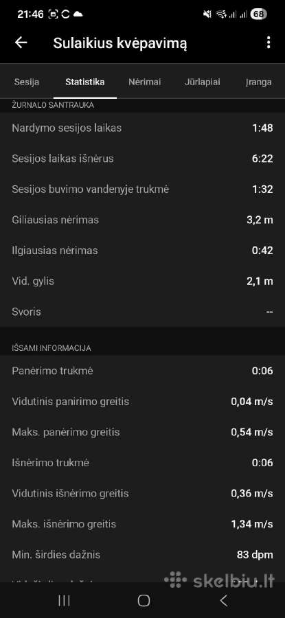 Garmin descent g1 nardymo kompiuteris - nuotraukos Nr. 15