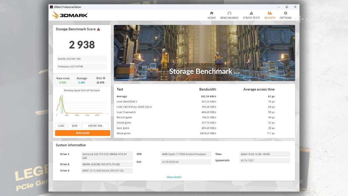 Naujas Adata Legend 960 Max 1 TB M.2 - nuotraukos Nr. 14