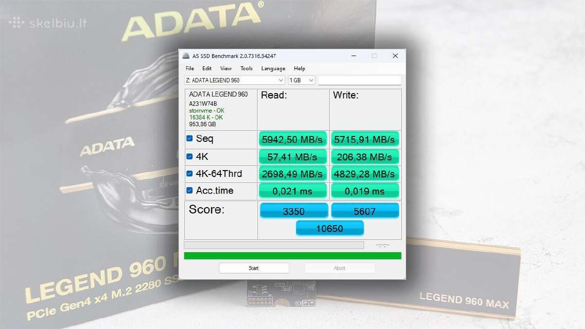 Naujas Adata Legend 960 Max 1 TB M.2 - nuotraukos Nr. 15
