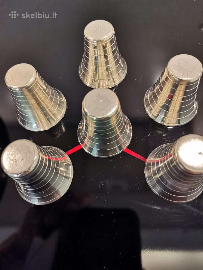 Sidabro spalvos metalinės taurelės 6 vnt. - nuotraukos Nr. 4