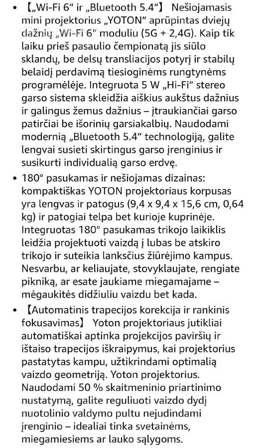 Mini projektorius Yoton Y4 - nuotraukos Nr. 5