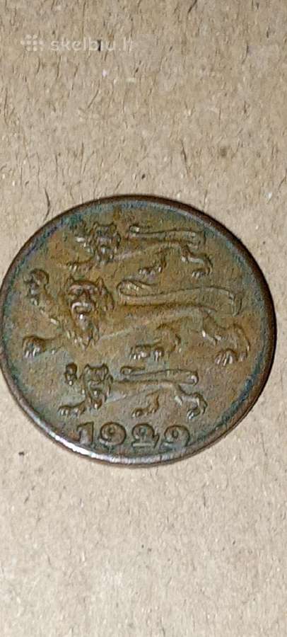 Estija 1 sentas 1929 - nuotraukos Nr. 2
