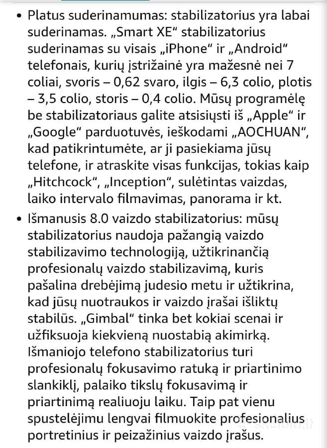 Aochuan smart xe telefono stabilizatorius - nuotraukos Nr. 5