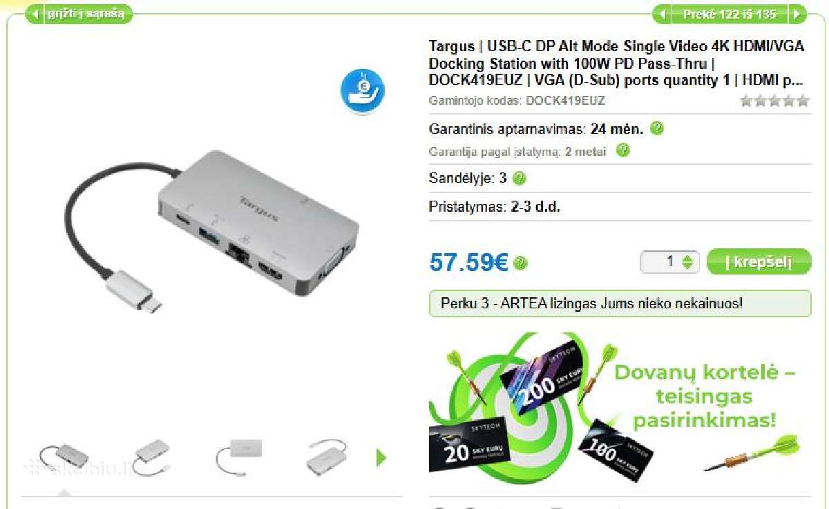 Targus 419c docking station - nuotraukos Nr. 4
