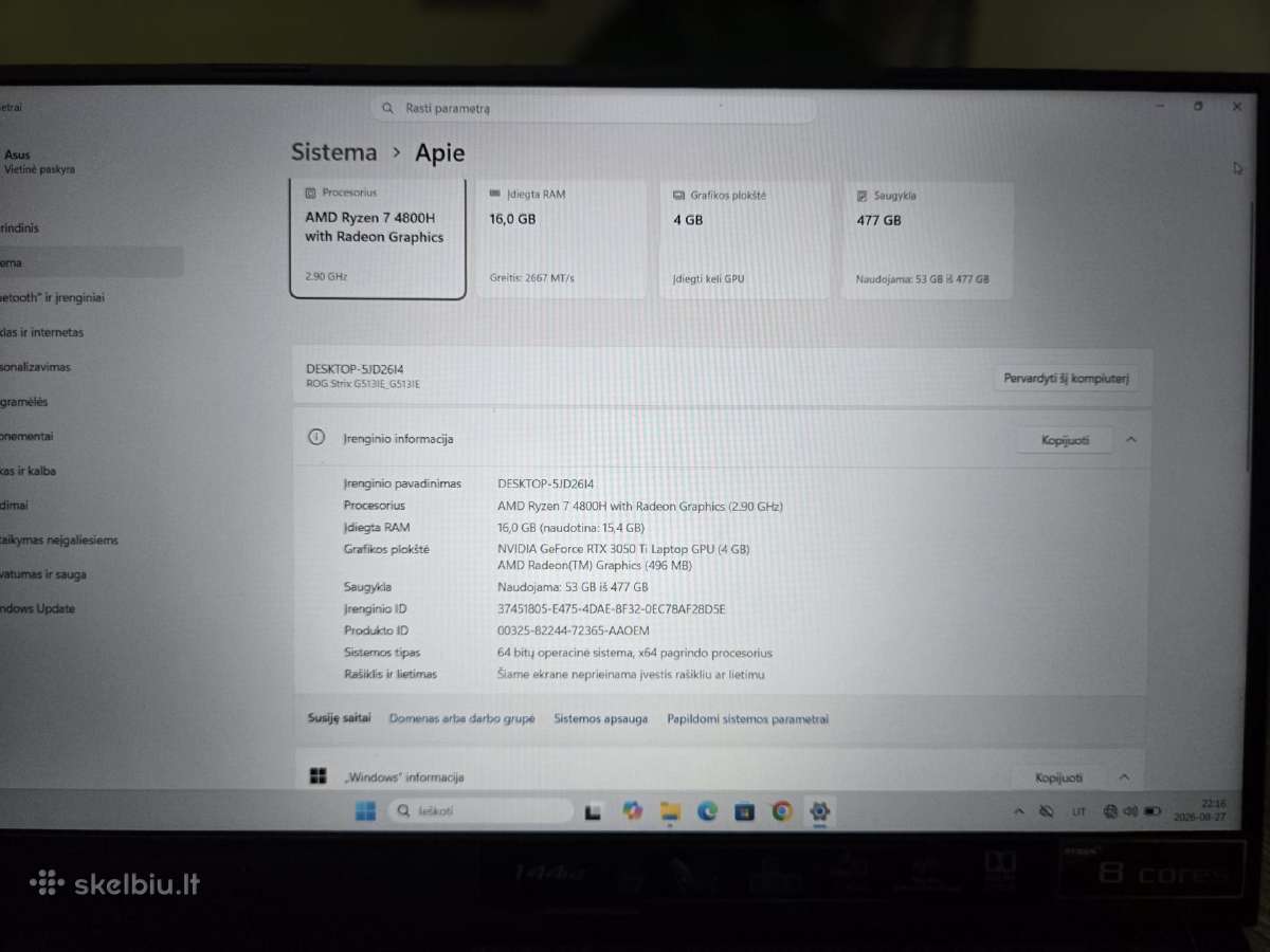 Asus Rog Strix G513 - nuotraukos Nr. 4