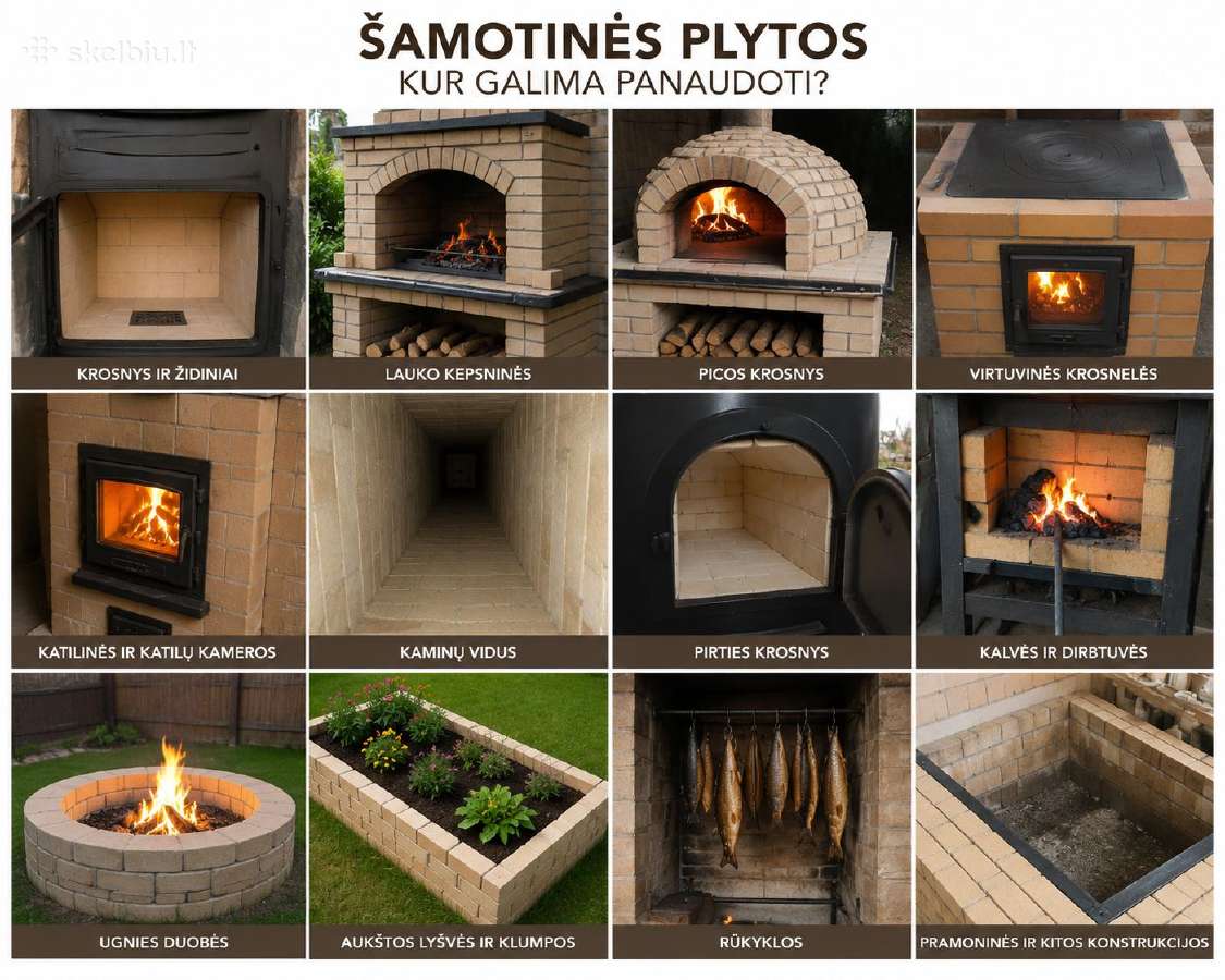 Šamotinės ugniai atsparios plytos, apie 95 vnt. - nuotraukos Nr. 2