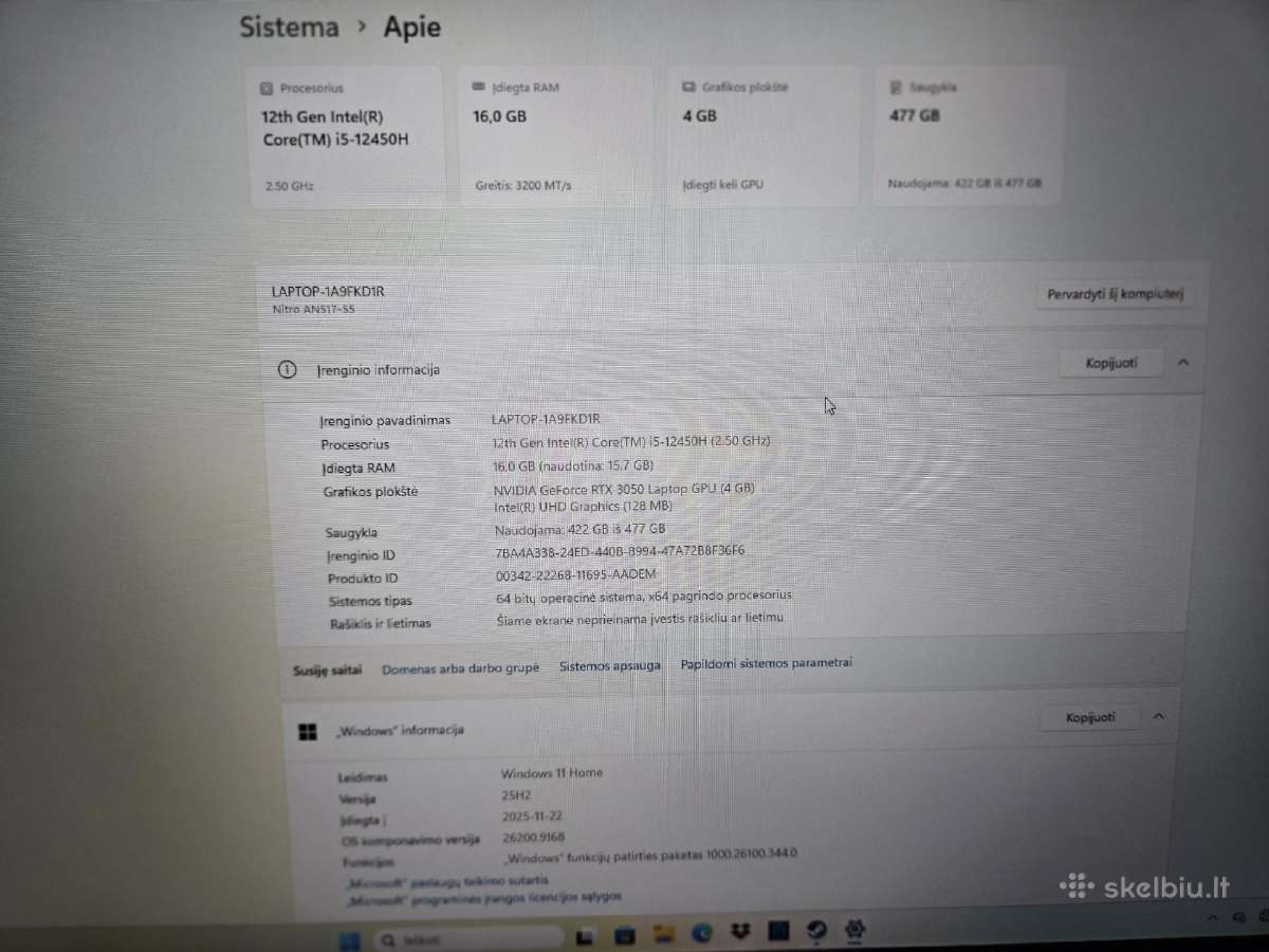 Acer Nitro 5 517-55 - nuotraukos Nr. 3