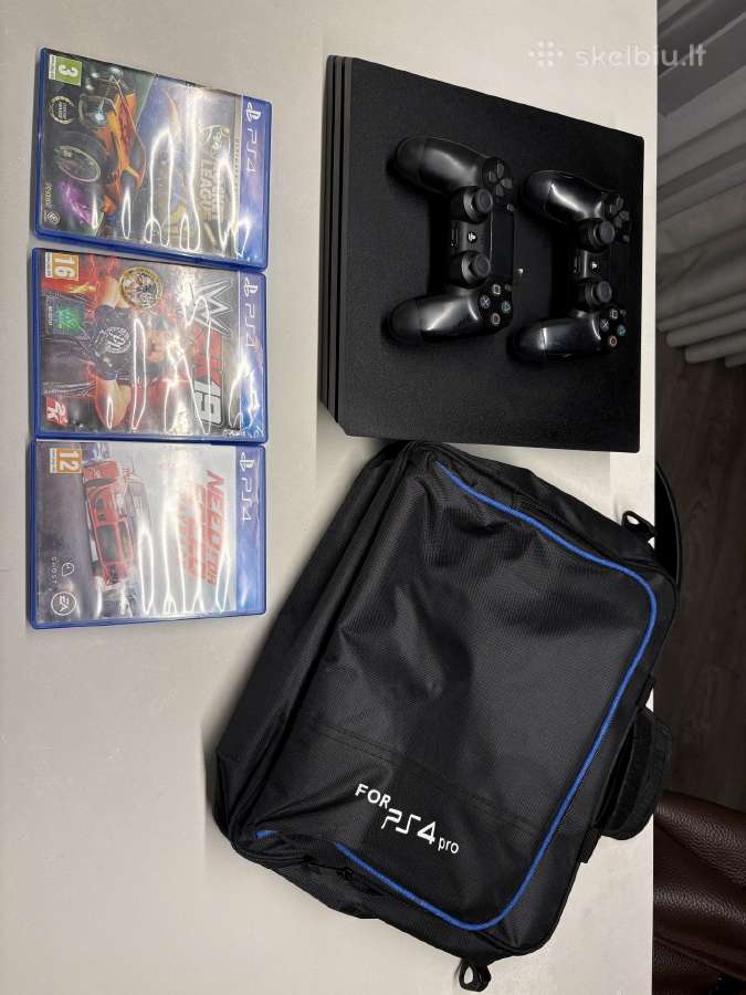 Playstation 4 Pro 1tb + 2 Pulteliai + 4 Žaidimai - nuotraukos Nr. 3