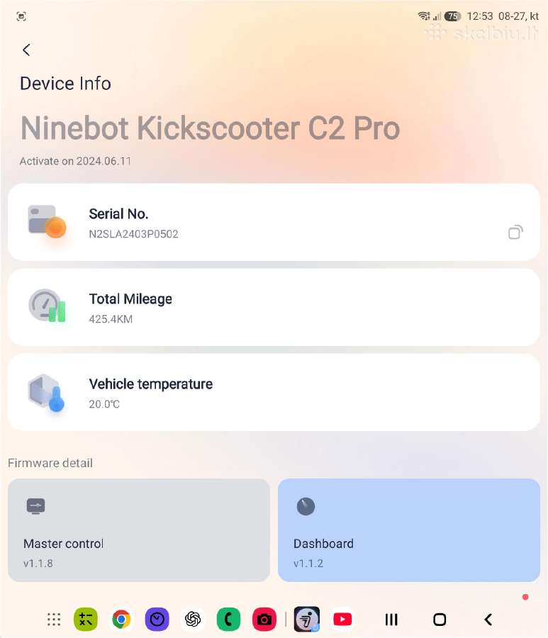 Vaikiškas elektrinis paspirtukas Ninebot C2 - nuotraukos Nr. 10
