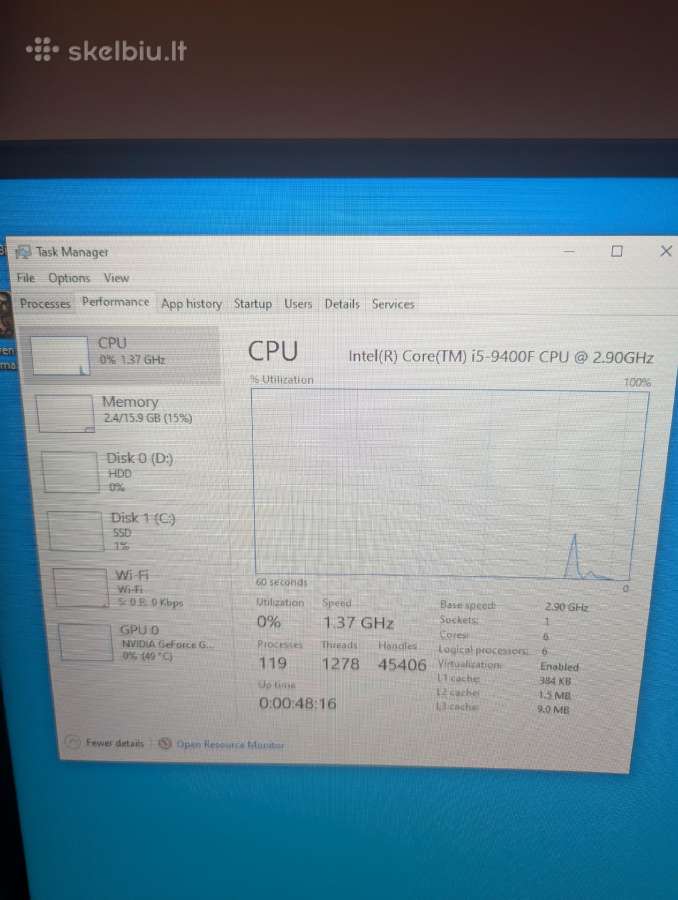 I5-9400f / Gtx 1060 6gb / 16gb RAM - nuotraukos Nr. 7