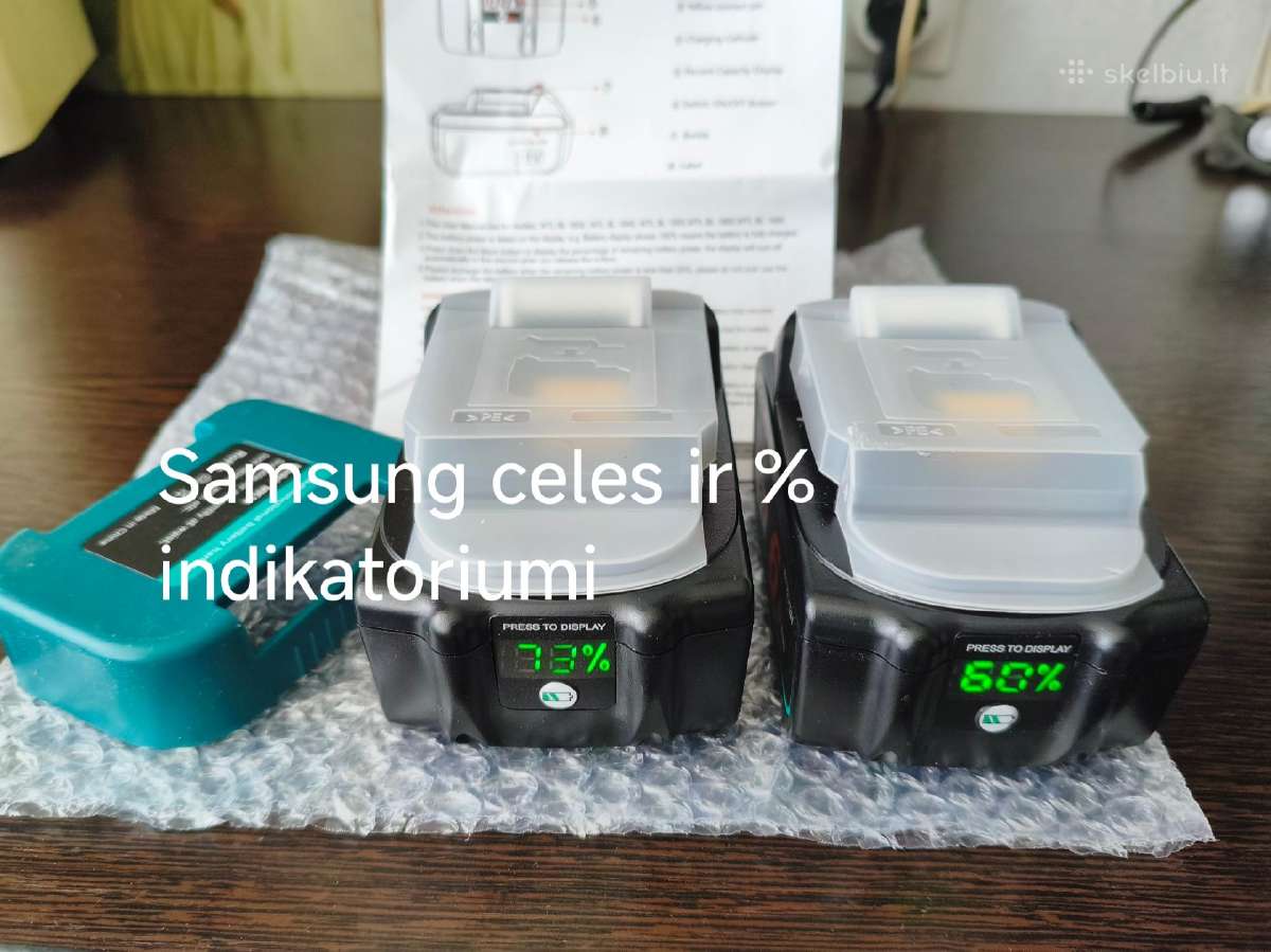 Makitos 18v 5ah 6ah akumuliatoriai ir ikrovejas - nuotraukos Nr. 3