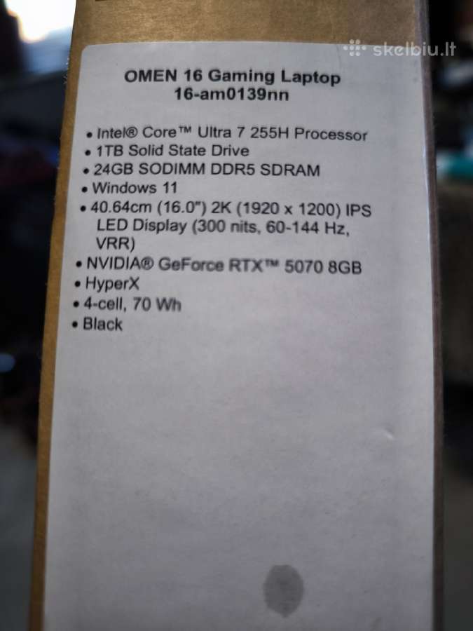 Praktiškai Naujas Hp Omen 16 Su Garantija - nuotraukos Nr. 3