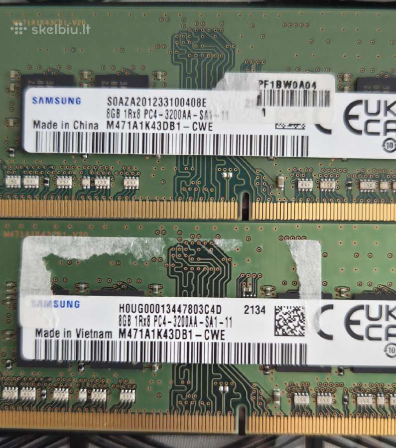 Sodimm Dd4 16gb 3200mhz, 2x8gb, sodimm ddr3 4gb - nuotraukos Nr. 2
