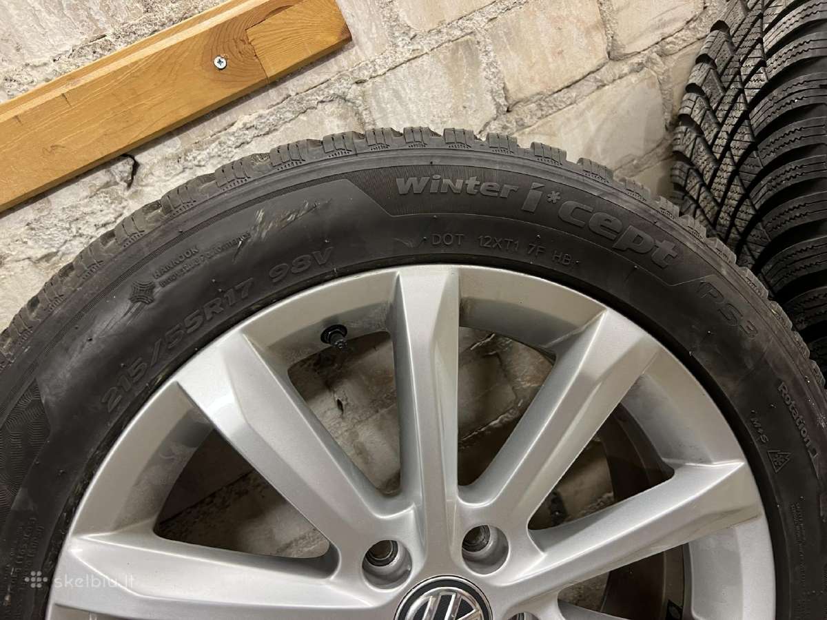 VW R17 ratlankiai su žiem. padangomis 215/55/r17 - nuotraukos Nr. 12