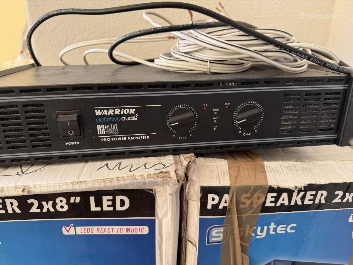 Skytec Pa 2x8" LED 600w kolonėlės + stiprintuvas - nuotraukos Nr. 2
