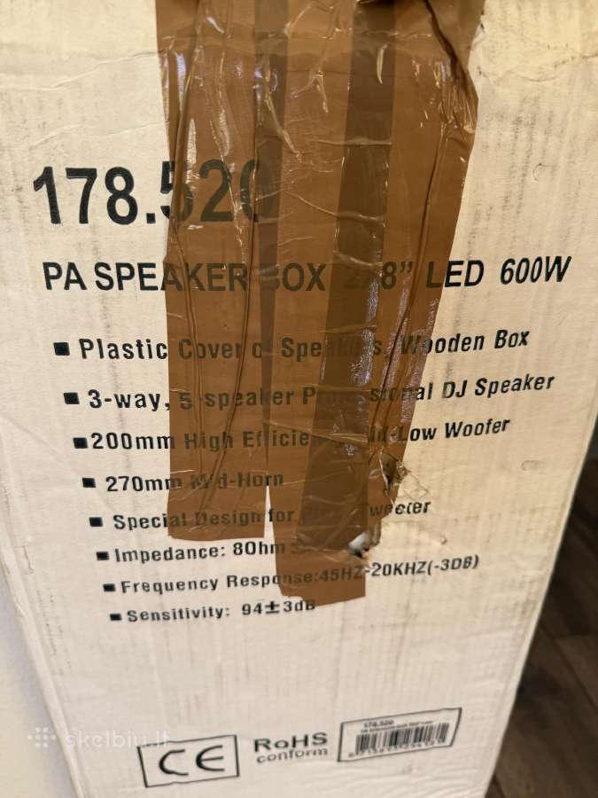 Skytec Pa 2x8" LED 600w kolonėlės + stiprintuvas - nuotraukos Nr. 3