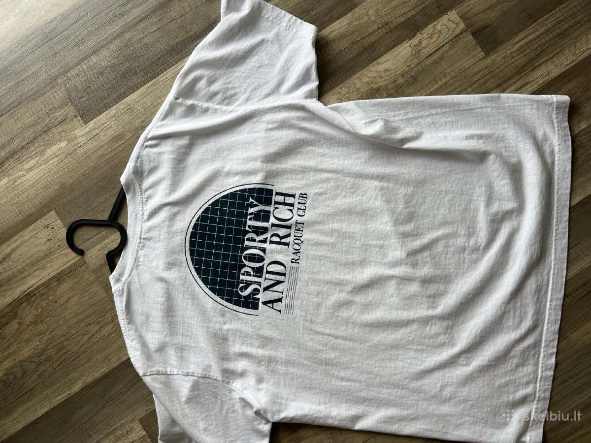 Baltai „Sporty & Rich“ marškinėliai, L dydis - nuotraukos Nr. 4