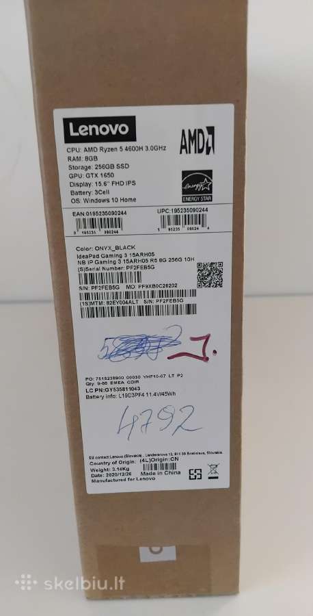 Ideapad gaming 3 Gtx 1650 Ryzen 5 4600h - nuotraukos Nr. 4