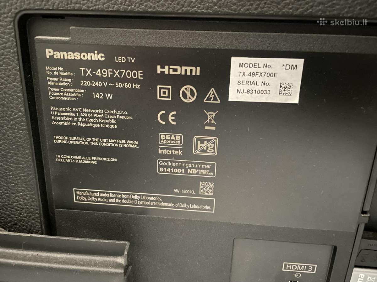 Panasonic Tx-49fx700,49,4k, Smarttv,puikiai veikia - nuotraukos Nr. 4