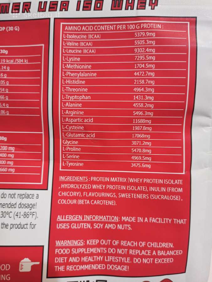 Baltymai sportui / Proteinas / Izoliatas - nuotraukos Nr. 3
