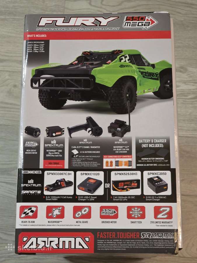 Arrma 1/10 Fury 2wd Rtr Brushed Short Corse Truck - nuotraukos Nr. 2