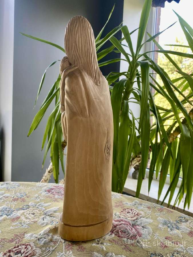 Medinė Lietuviška Mergelės Marijos skulptūra - nuotraukos Nr. 5