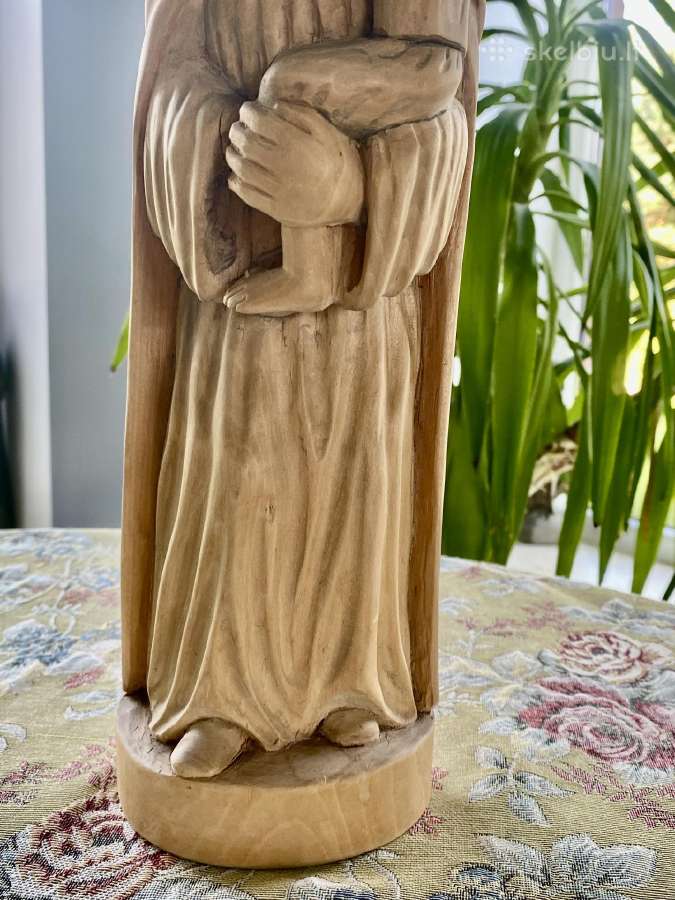 Medinė Lietuviška Mergelės Marijos skulptūra - nuotraukos Nr. 8