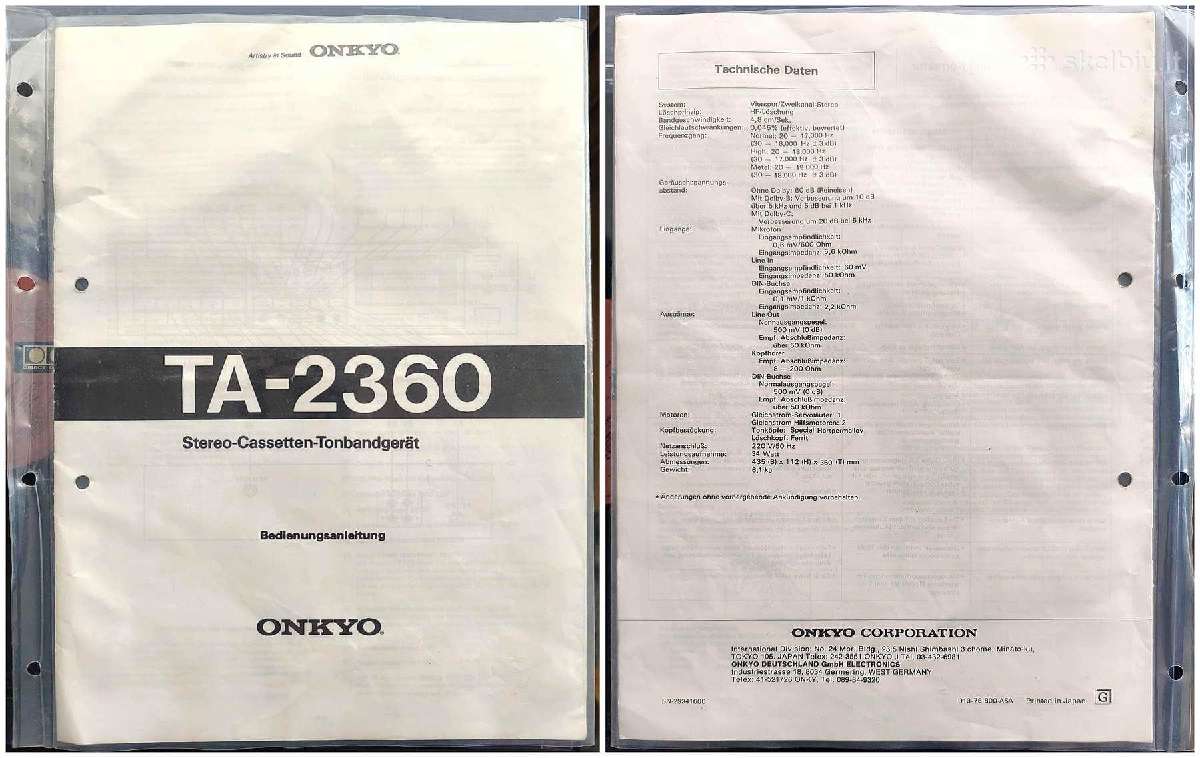 Marantz Sd 6020 Onkyo Ta-2055 Ta-2360 - nuotraukos Nr. 30