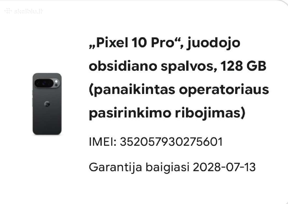 Parduodu Google Pixel 10 Pro 128gb Obsidian Black - nuotraukos Nr. 9