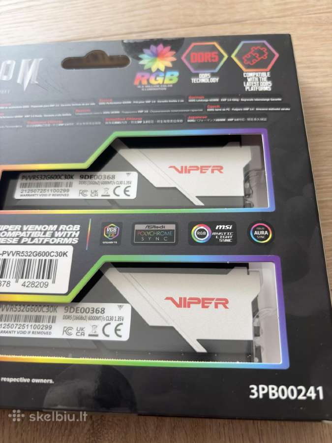 2x16 ddr5 6000mt/s cl30 Rgb RAM - nuotraukos Nr. 2