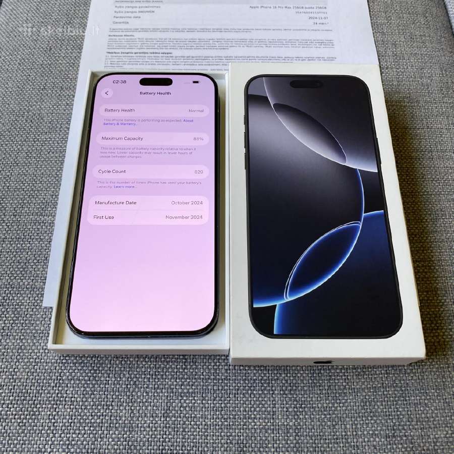 Apple iPhone 16 Pro Max 256gb Black Titanium - nuotraukos Nr. 4
