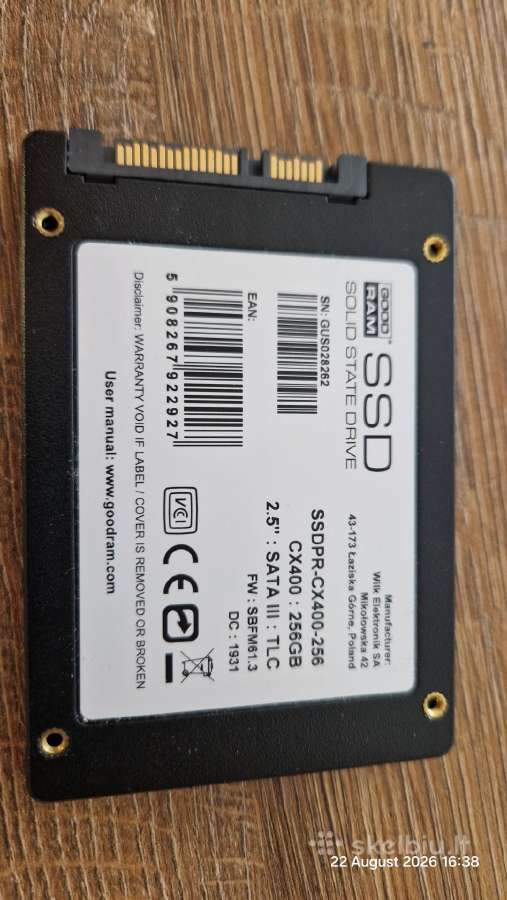 Goodram Cx400 256gb Sata III SSD diskas (2.5") - nuotraukos Nr. 2