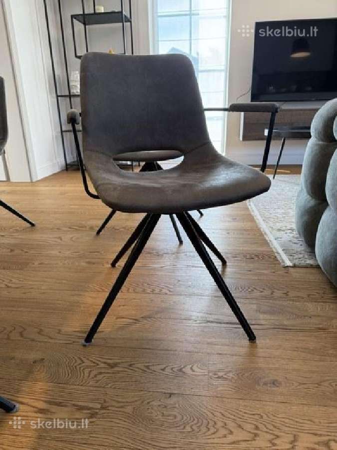 Sofaforma valgomojo kėdės, 4 vnt - pilkos, sukamos - nuotraukos Nr. 5