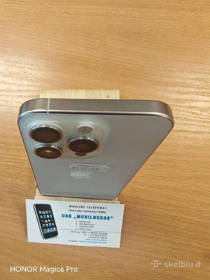iPhone 15 Pro 128gb White Kaina 540eur - nuotraukos Nr. 5