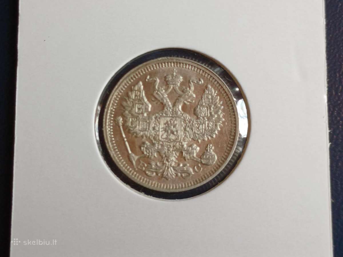20 kapeikų 1915m. sidabras unc. - nuotraukos Nr. 2