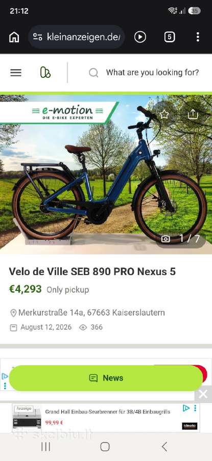 Velo de vile elektrinis premium bosch 625wh Sm - nuotraukos Nr. 6