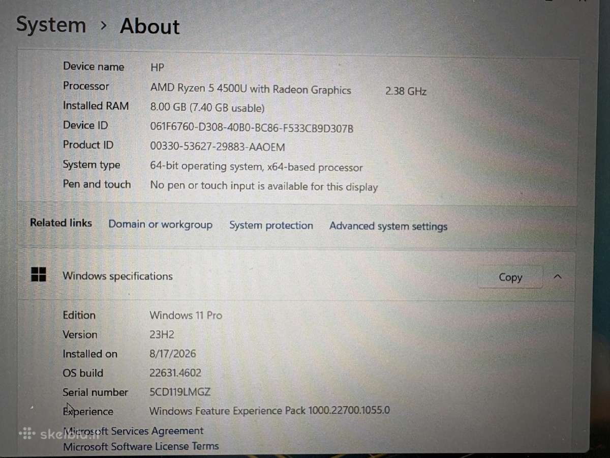 Hp Probook 445 G7 - nuotraukos Nr. 7